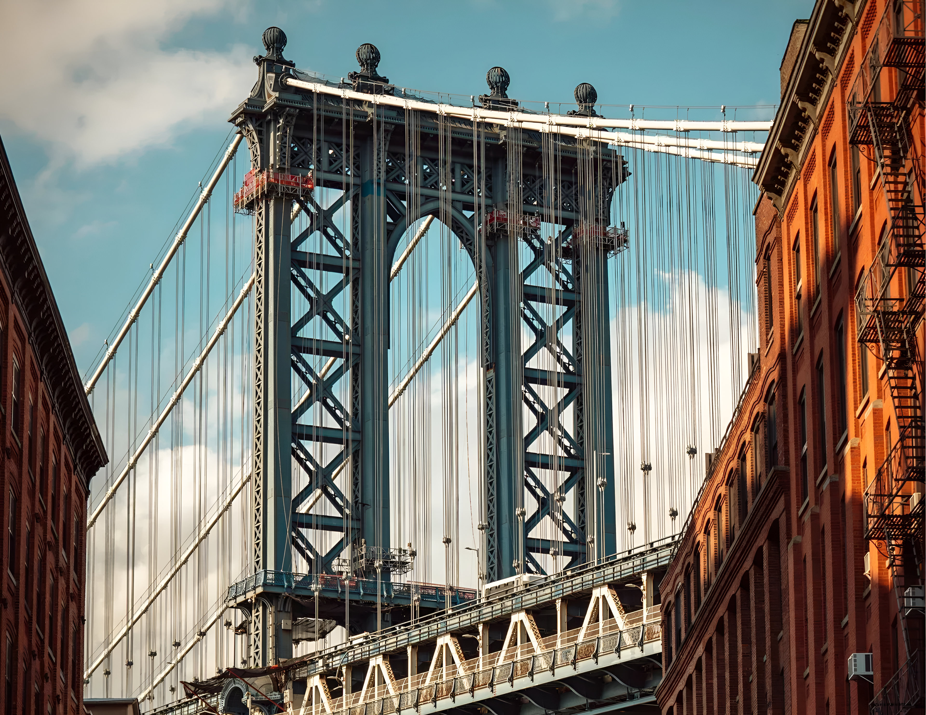 Manhattan Bridge tower seen from DUMBO, Brooklyn