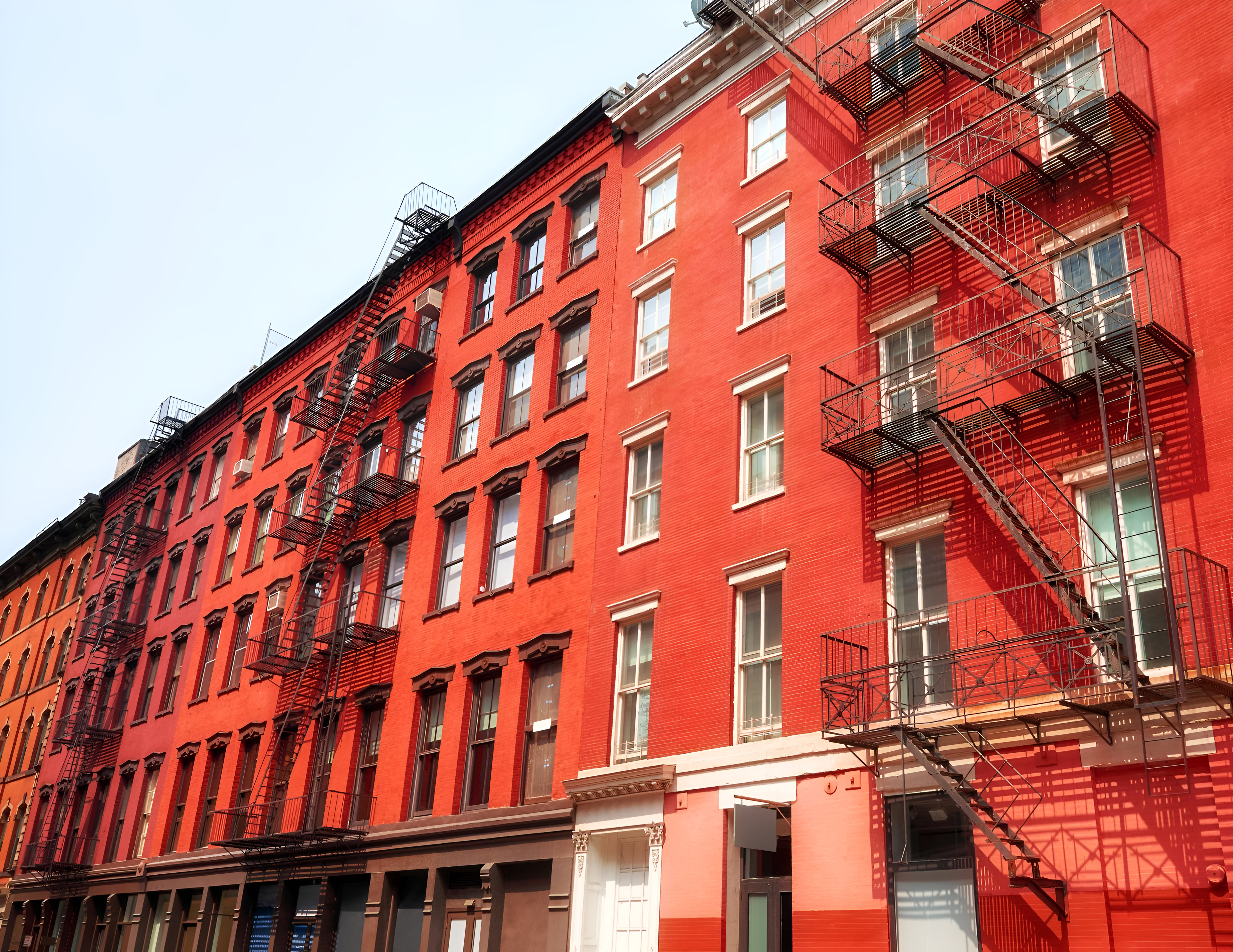 Masonry facade of a Brooklyn apartment building