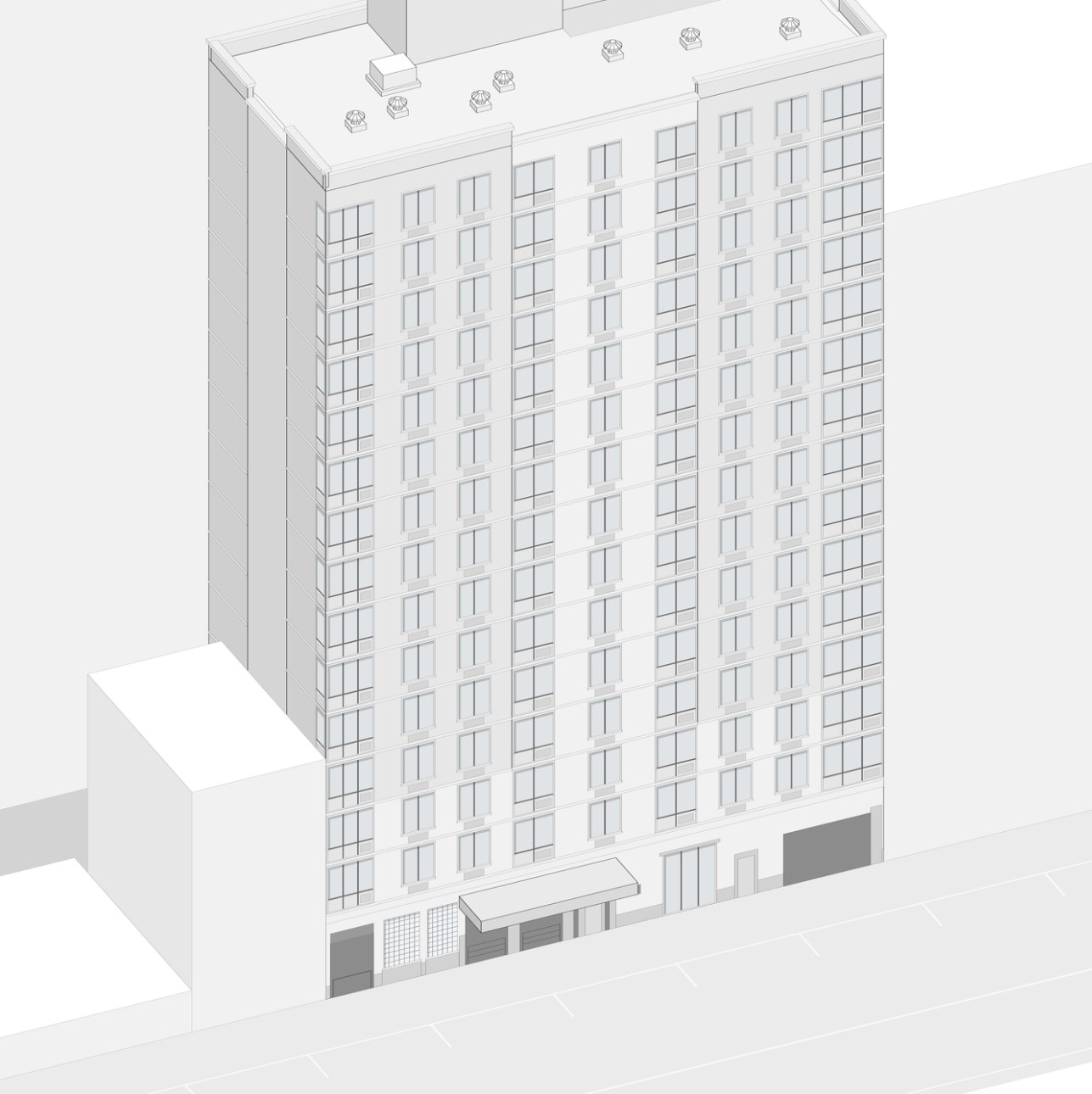 Revit model of a tower from scan data