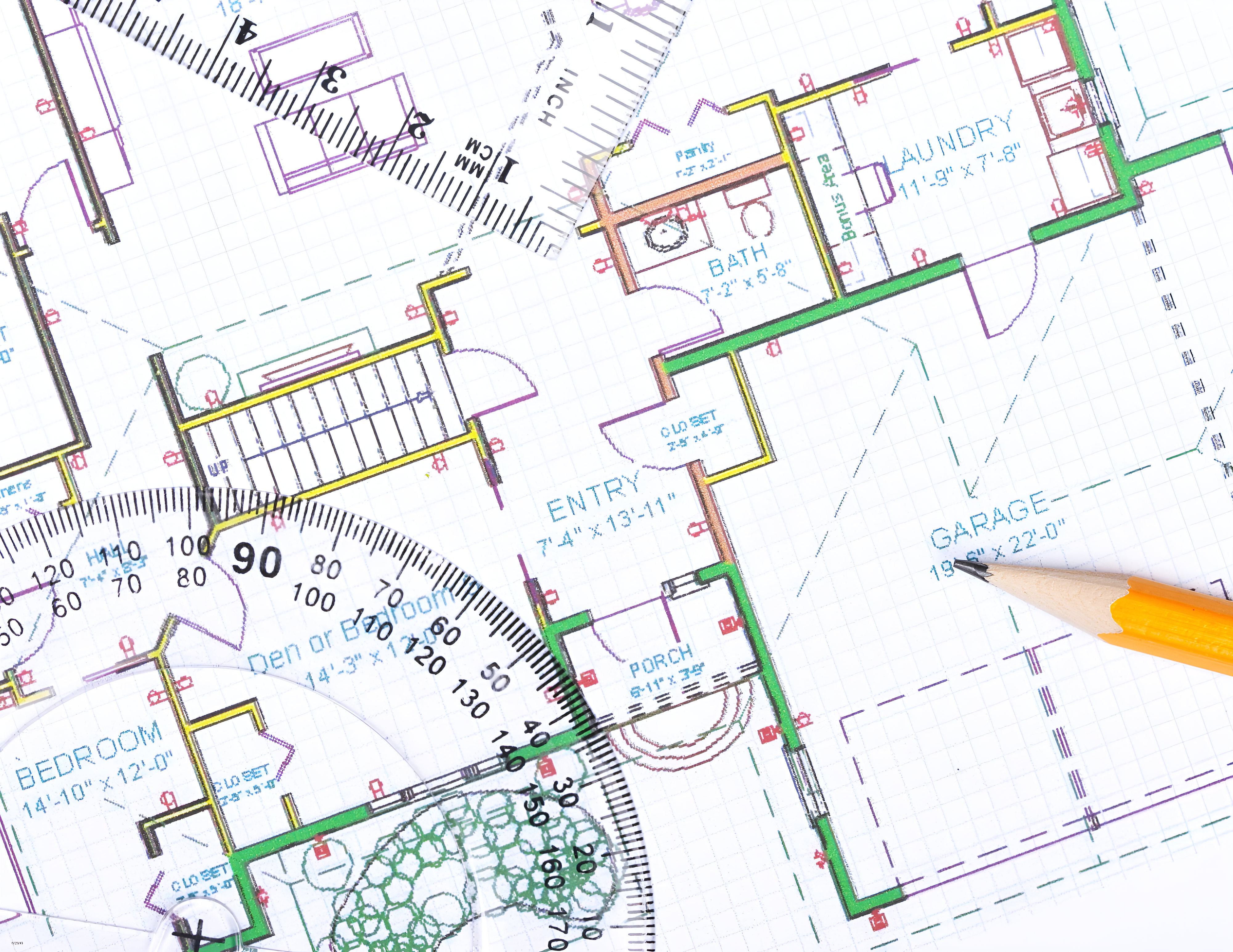 Architectural floor plan drawing with dimensions
