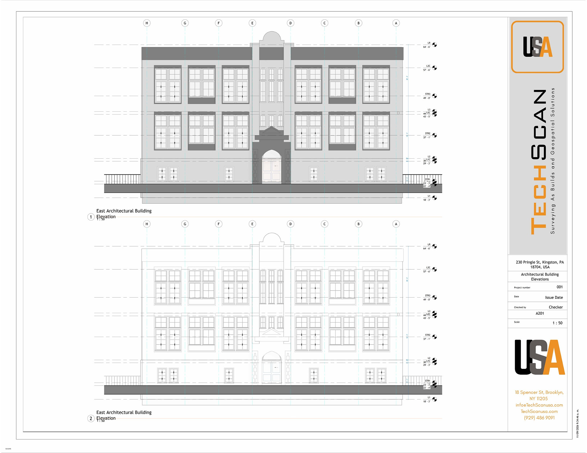 Building elevations, 230 Pringle Street, Kingston, PA