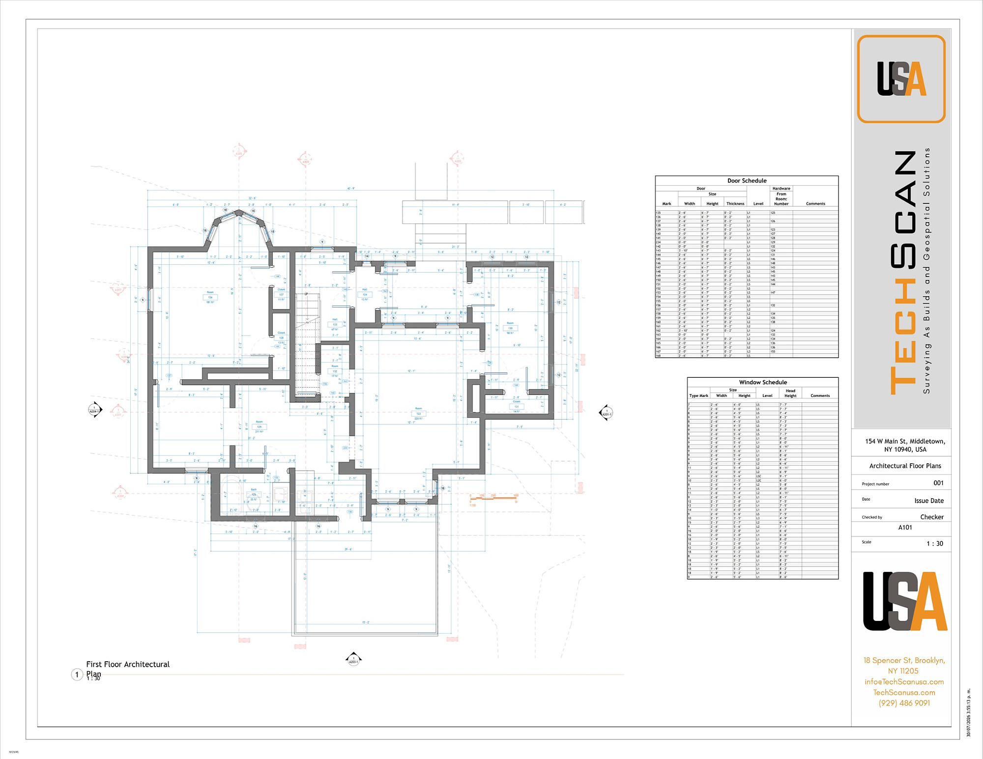 Architectural floor plan, 154 West Main Street, Middletown, NY