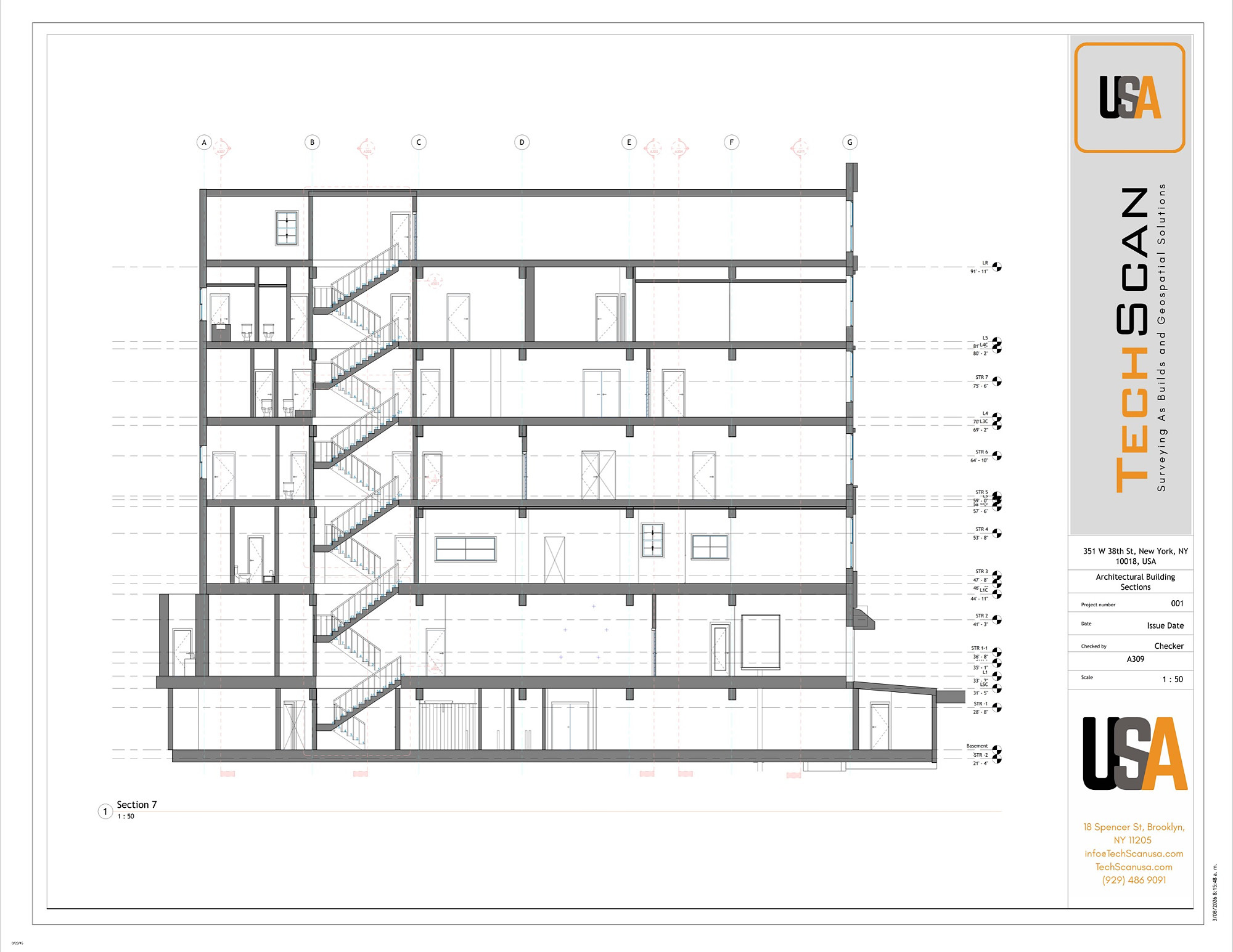 Building section, West 38th Street, Manhattan