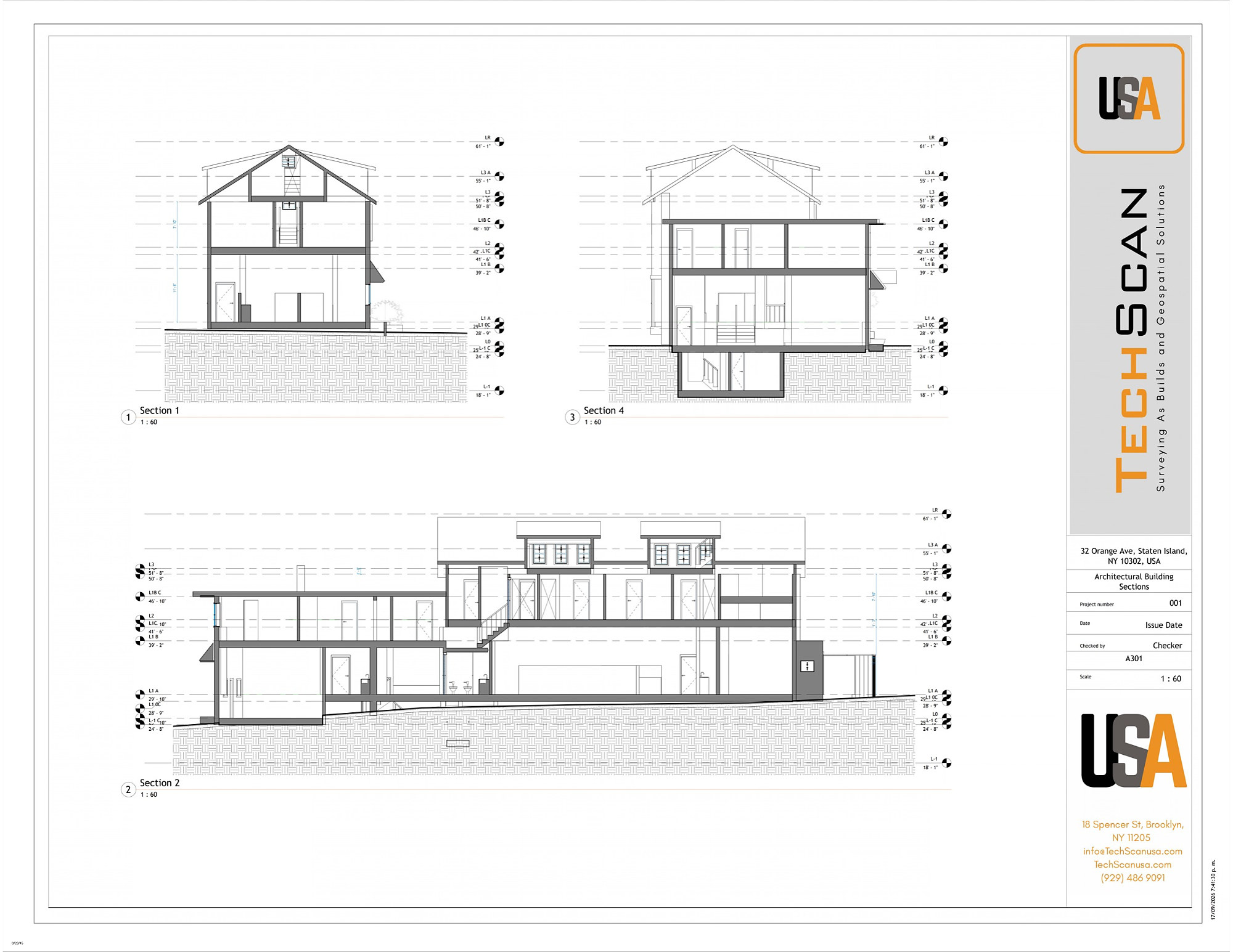 Building sections, 32 Orange Avenue, Staten Island