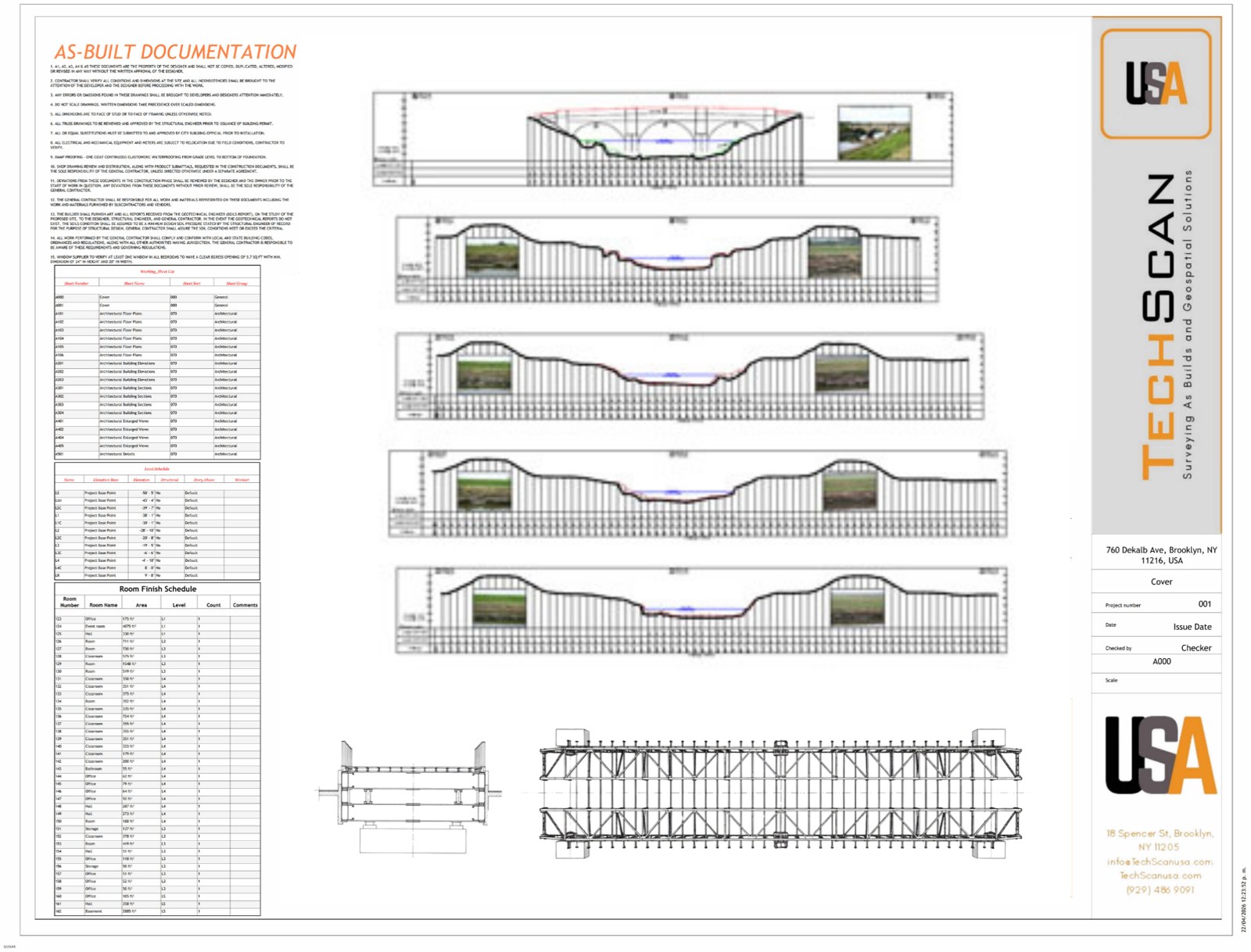 Topographic sections and site profiles, 760 DeKalb Avenue, Brooklyn