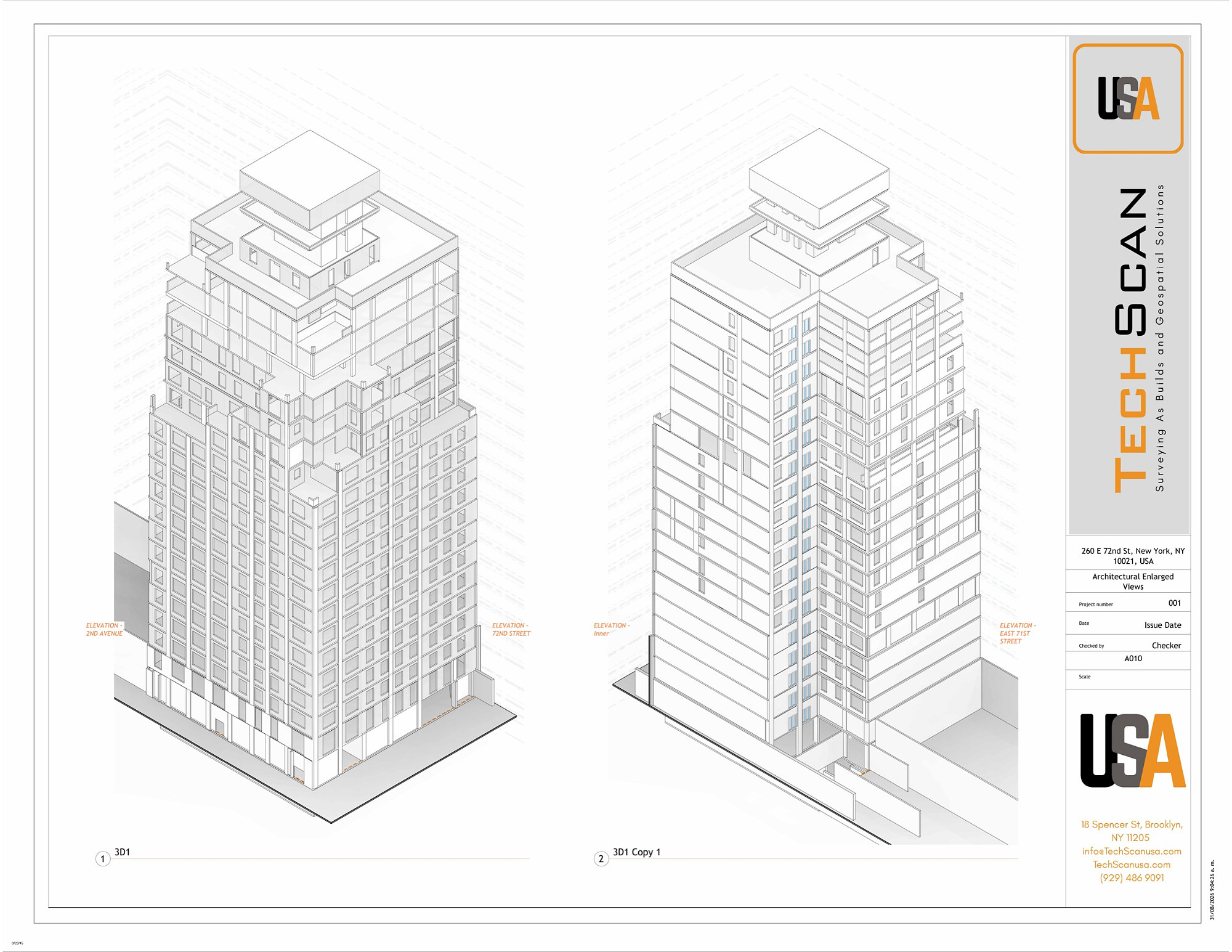 Enlarged 3D views, 260 East 72nd Street, Manhattan